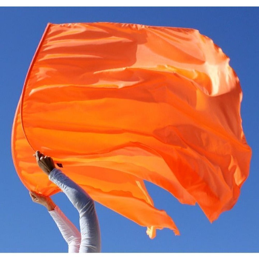 Flourescent Orange 'Sound the Alarm!" Warning Blast Worship Flags Set of 2 Flex™